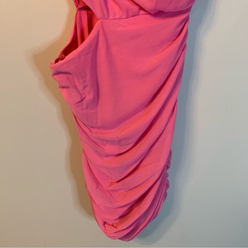 Hello Molly Pink Mini Dress One Shoulder 2 - Picture 10 of 11